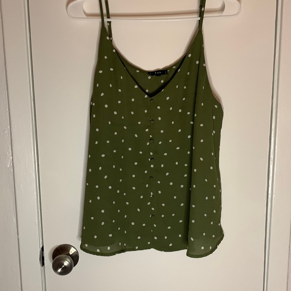 Polka dot green tank top